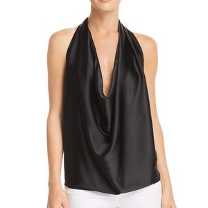Ramy Brook black Harriet 6 way silk top
